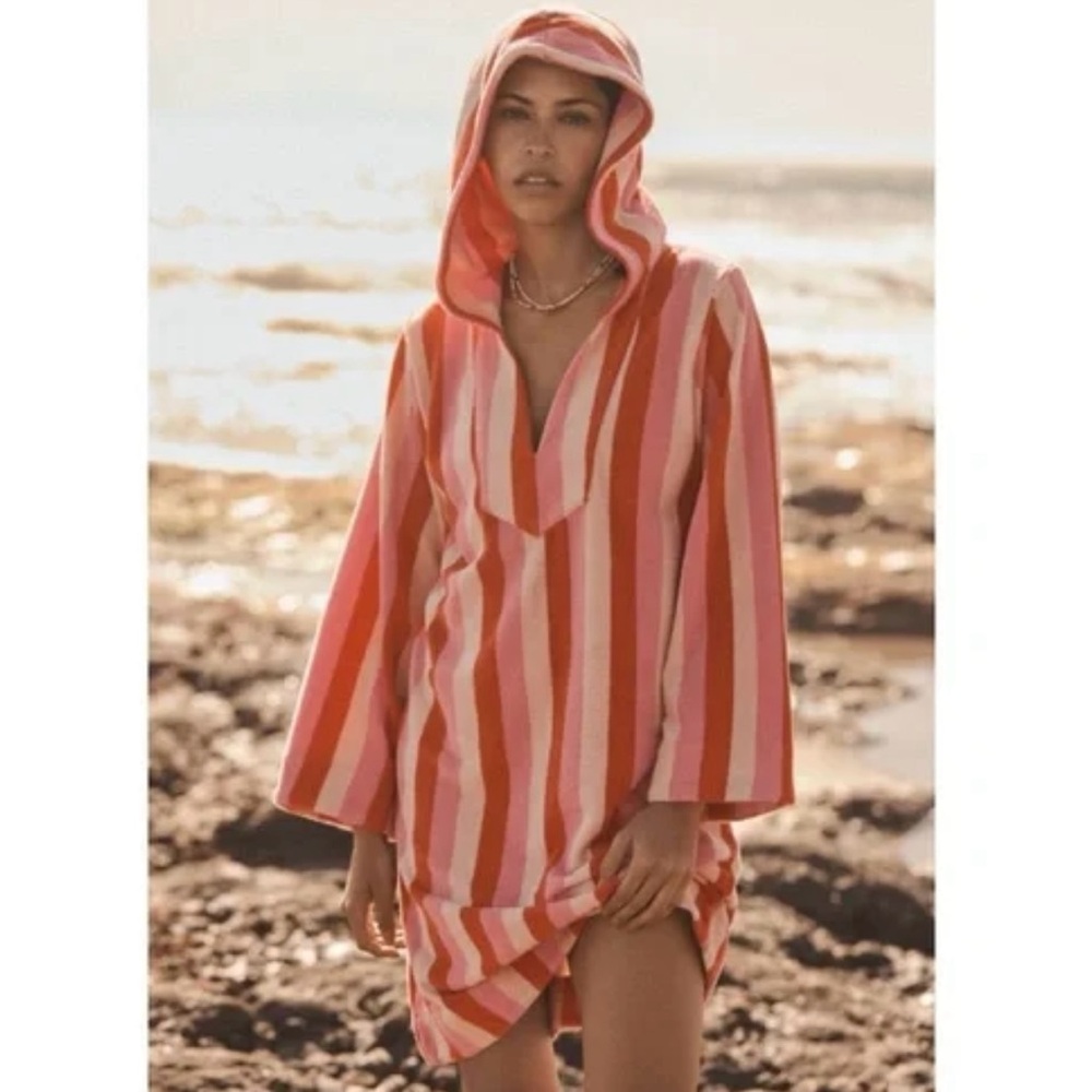 Trovata Striped Terry Cabana Dress Coverup Sm